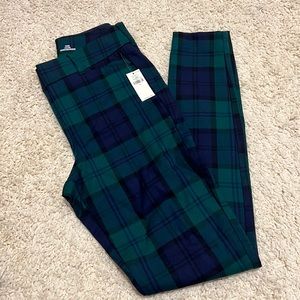 old navy blue and green plaid cigarette pants size 0 pixie cut
